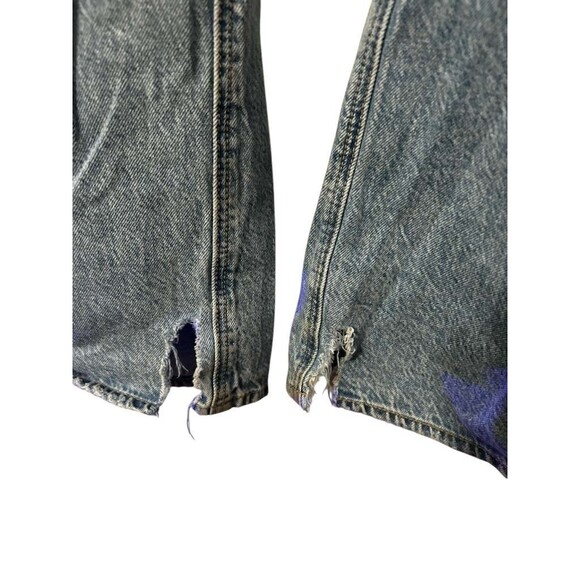 American Eagle Super High Rise Baggy Wide Leg Distressed Denim Jeans Size 14 - Picture 6 of 9